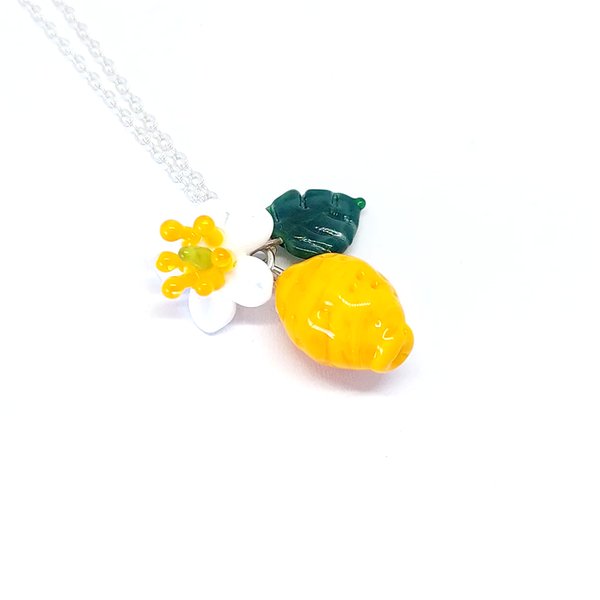Rainey Designs Glass Lemon Cluster Necklace 45cm