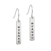 Little Taonga Earrings Te Reo Whānau Silver