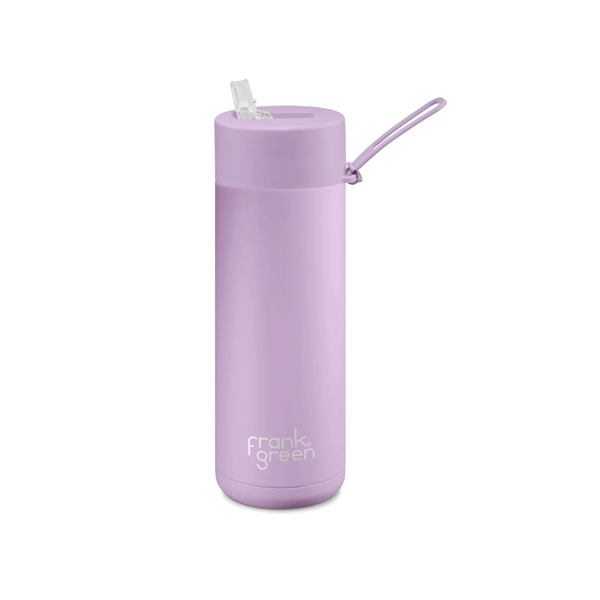 Frank Green Reusable Bottle with Straw Lid & Strap 20oz Lilac Haze