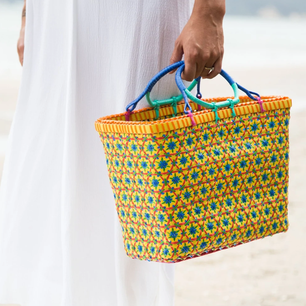 Zay Burmese Woven Basket Sol Medium Assorted